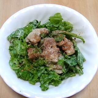 鶏肉とレタスのマヨわさびサラダ